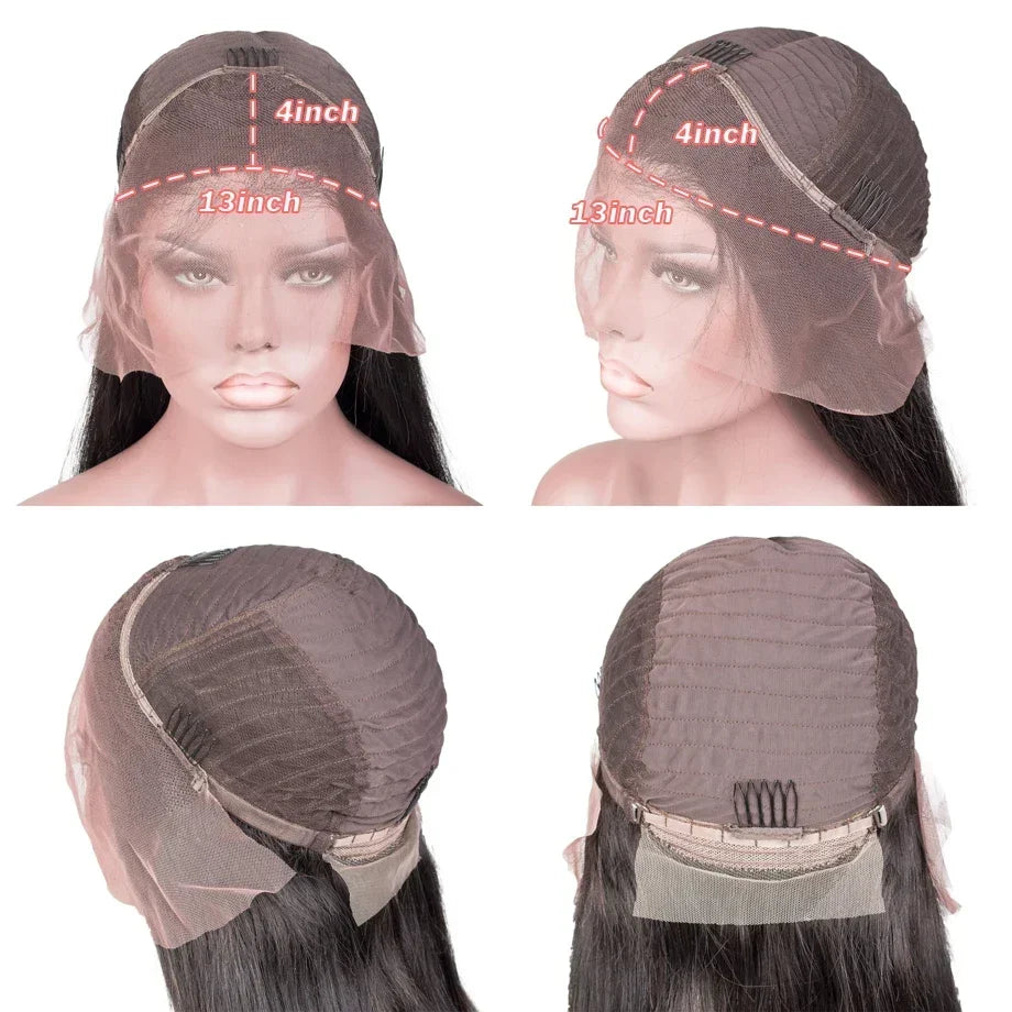Pink Straight Lace Front Wig Human Hair 13x4 HD Lace Frontal Human Hair Wig Glueless Transparent Brazilian Pink Hair Colored Wig