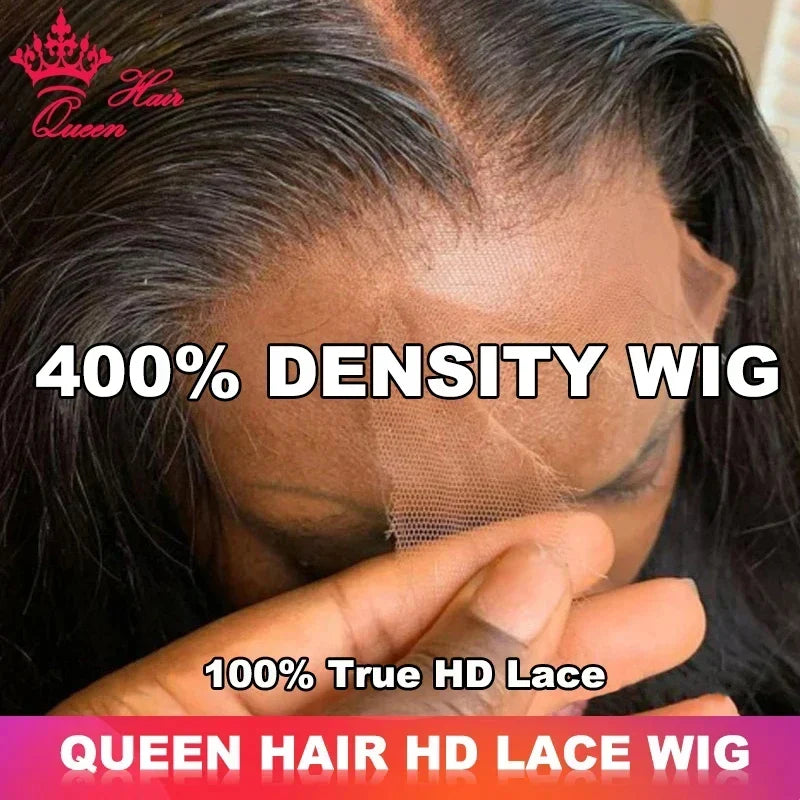 Queen Hair 400% High Density Wig Real HD Lace Raw Human Hair 13x4 13x6 FULL Frontal 6x6 7x7 Closure Wig Straight / Body Wave